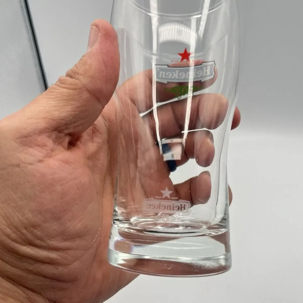 Heineken Red Star Logo .25L Beer Glass Gorgeous Twelve Oz Glass